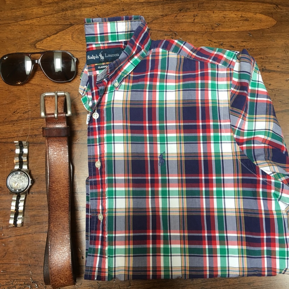 POLO -Ralph Lauren - Plaid Short Sleeve Button-Up